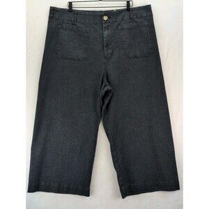 Maeve by Anthropologie The Colette Cropped Wide-Leg Pants Plus Size 24W Sparkle